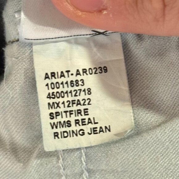 Ariat REAL Bootcut Riding Jeans Whipstitch Dark Blue Low Rise Fray Hem Size 28 - Picture 14 of 14